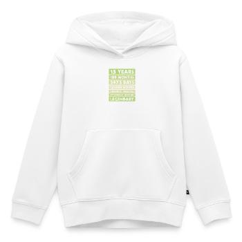 15 years legendary - Jubiläum - Firma - Jahrestag - Kinder Premium Organic Hoodie - Weiß - Vorne - AI Model Kid Female (0cm)
