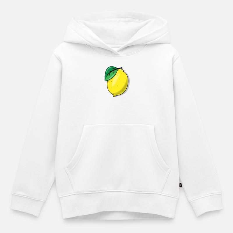 Zitrone - Kinder Premium Organic Hoodie - Weiß