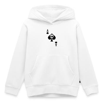 crâne et as de pique - Sweat Premium à capuche enfant bio - blanc - Devant - AI Model Kid Female (0cm)