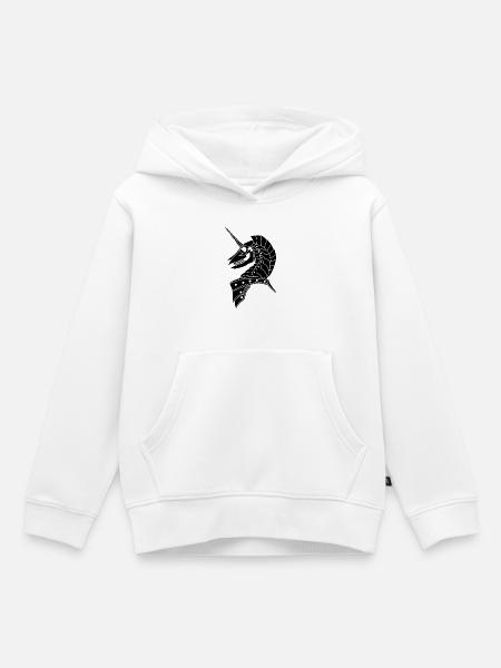 Schwarzes gotisches Einhorn - Kinder Premium Organic Hoodie - Weiß