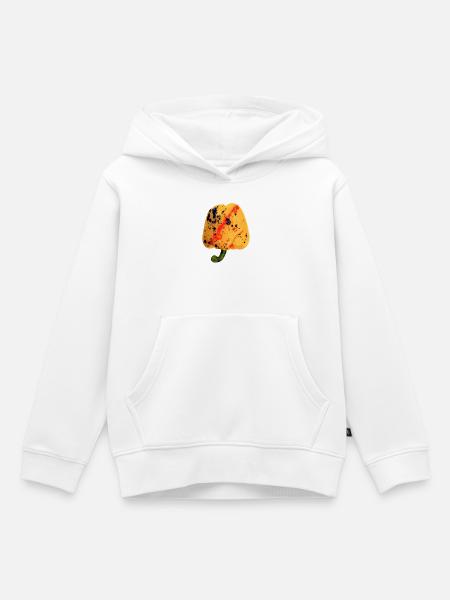 Paprika 🫑 (gelb) - Kinder Premium Organic Hoodie - Weiß