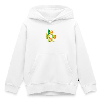 I'm here - Kids Premium Organic Hoodie - white - Front - AI Model Kid Female (0cm)