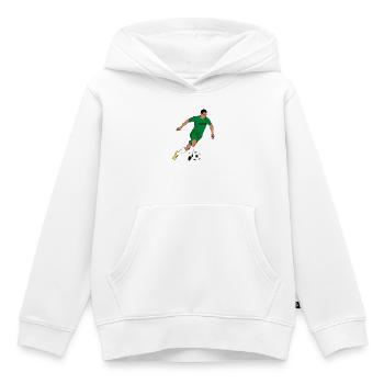 Teamgeist Grün Fußball Action - Kinder Premium Organic Hoodie - Weiß - Vorne - AI Model Kid Female (0cm)