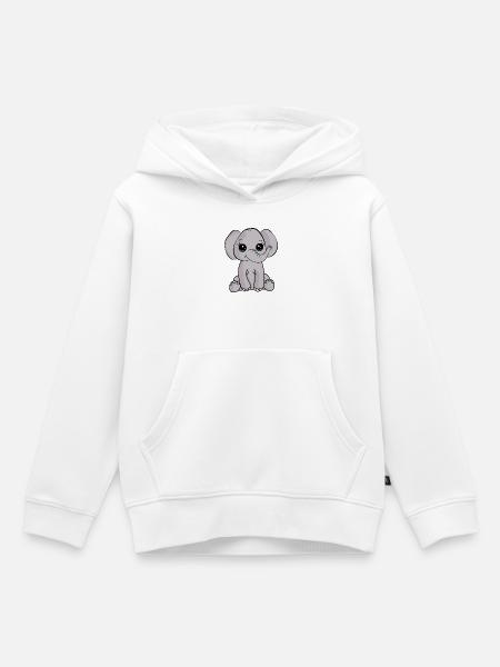Baby-Elefant - Kinder Premium Organic Hoodie - Weiß