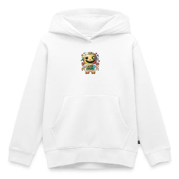Neon Roboter Pop Getriebe - Kinder Premium Organic Hoodie - Weiß - Vorne - AI Model Kid Female (0cm)
