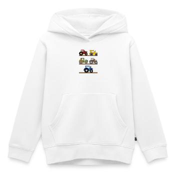 Machines agricoles tracteur Agriculture biologique Agriculteur Vie à la campagne - Sweat Premium à capuche enfant bio - blanc - Devant - AI Model Kid Female (0cm)