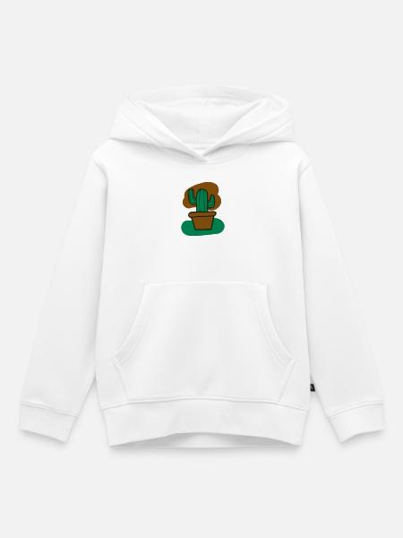 Kactus - Kinder Premium Organic Hoodie - Weiß