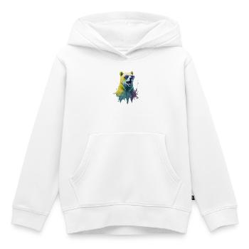 cooler Eisbär mit Sonnenbrille, Portrait - Kinder Premium Organic Hoodie - Weiß - Vorne - AI Model Kid Female (0cm)