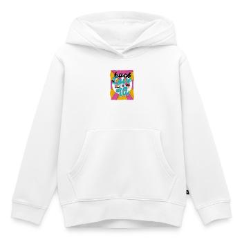 Années 70 - Sweat Premium à capuche enfant bio - blanc - Devant - AI Model Kid Female (0cm)