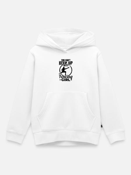 Fechterin - Kinder Premium Organic Hoodie - Weiß