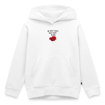 Faites ce qui fait fleurir votre cœur. - Sweat Premium à capuche enfant bio - blanc - Devant - AI Model Kid Female (0cm)