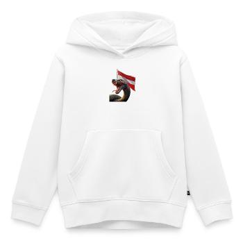 A cool snake with Austria flag - Kids Premium Organic Hoodie - white - Front - AI Model Kid Female (0cm)