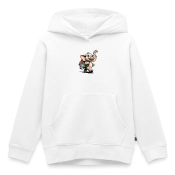 Tiny Trekker : Le Jolly Elephant - Sweat Premium à capuche enfant bio - blanc - Devant - AI Model Kid Female (0cm)