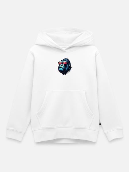 Gorilla - Kinder Premium Organic Hoodie - Weiß