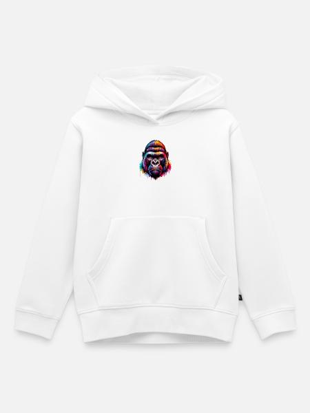 Gorilla - Kinder Premium Organic Hoodie - Weiß