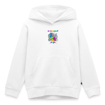 be different - Kinder Premium Organic Hoodie - Weiß - Vorne - AI Model Kid Female (0cm)