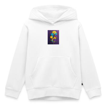 Farbkugeln und Wirbel - Kinder Premium Organic Hoodie - Weiß - Vorne - AI Model Kid Female (0cm)