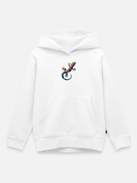 Gecko - Kinder Premium Organic Hoodie - Weiß