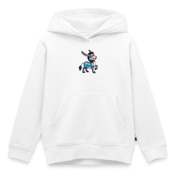 Esel-Maultier - Kinder Premium Organic Hoodie - Weiß - Vorne - AI Model Kid Female (0cm)