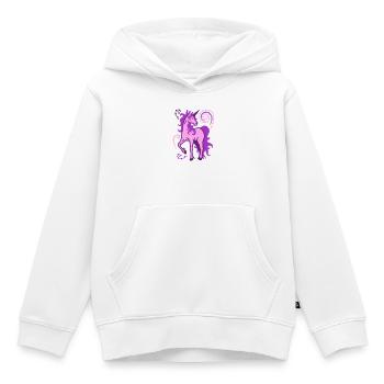 Einhorn individuell 3farbig SVG - Kinder Premium Organic Hoodie - Weiß - Vorne - AI Model Kid Female (0cm)