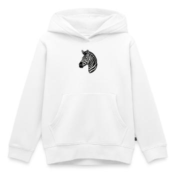 Zèbre - Sweat Premium à capuche enfant bio - blanc - Devant - AI Model Kid Female (0cm)