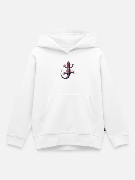 Gecko - Kinder Premium Organic Hoodie - Weiß
