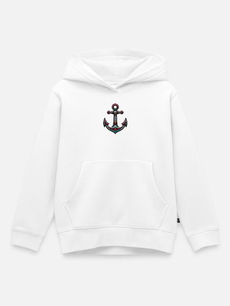 Ein Anker - Kinder Premium Organic Hoodie - Weiß