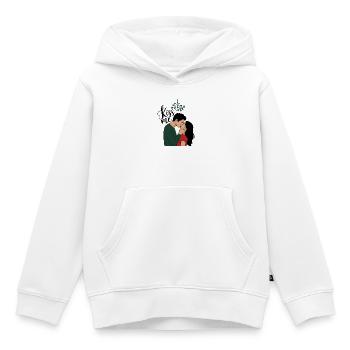 Embrasse-moi sous le gui - Sweat Premium à capuche enfant bio - blanc - Devant - AI Model Kid Female (0cm)