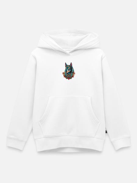 Illustration von Anubis - Kinder Premium Organic Hoodie - Weiß