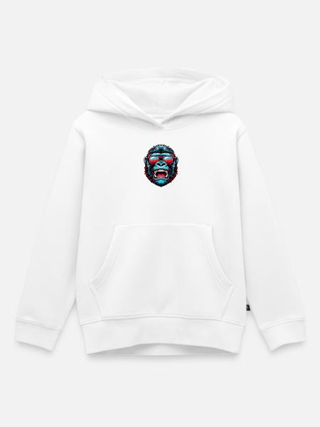Gorillas mit Sonnenbrille - Kinder Premium Organic Hoodie - Weiß