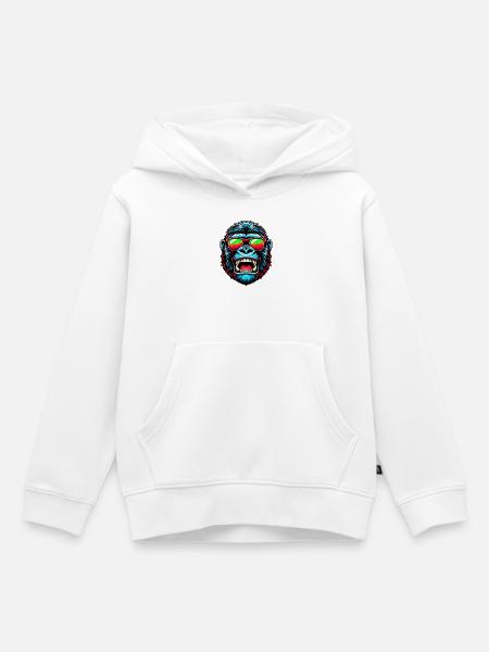 Gorillas mit Sonnenbrille - Kinder Premium Organic Hoodie - Weiß