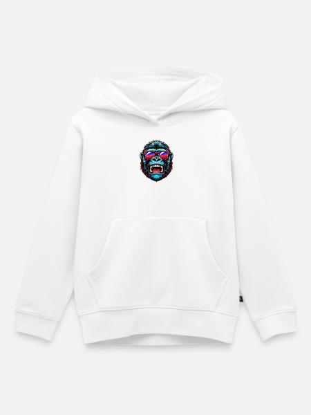 Gorillas mit Sonnenbrille - Kinder Premium Organic Hoodie - Weiß