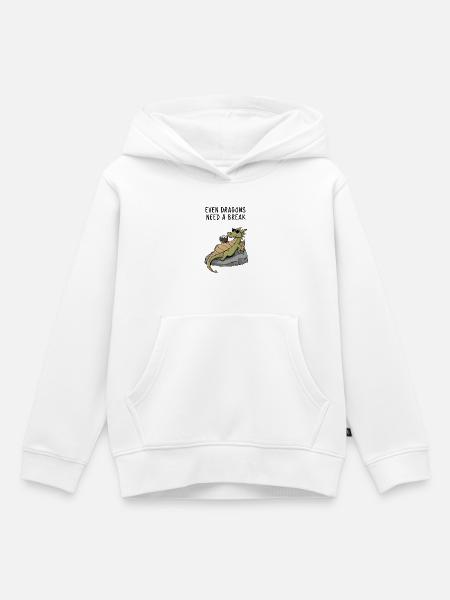 Lounging Dragon - Kinder Premium Organic Hoodie - Weiß