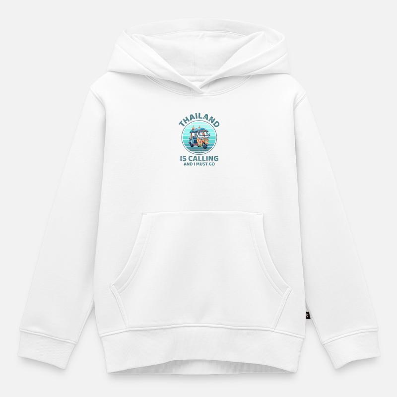 Thaïlande - Sweat Premium à capuche enfant bio - blanc