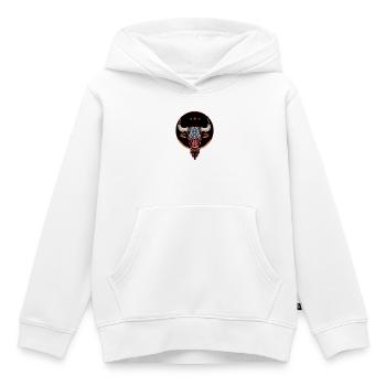 Patriotischer Stierkopf, ein amerikanischer Stier. - Kinder Premium Organic Hoodie - Weiß - Vorne - AI Model Kid Female (0cm)