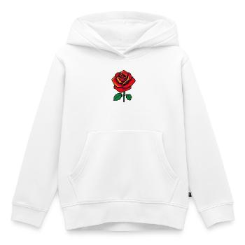 Rose Pixel - Sweat Premium à capuche enfant bio - blanc - Devant - AI Model Kid Female (0cm)