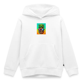 Ananas - Sweat Premium à capuche enfant bio - blanc - Devant - AI Model Kid Female (0cm)