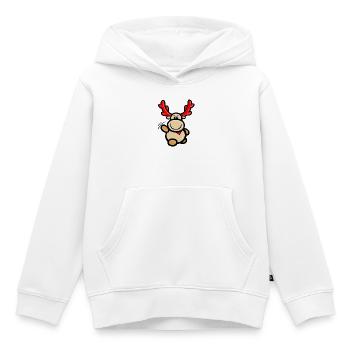Le renne comique Elmondo salue joyeusement - Sweat Premium à capuche enfant bio - blanc - Devant - AI Model Kid Female (0cm)