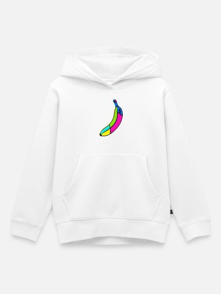 Neon Banane Pop Art Design - Kinder Premium Organic Hoodie - Weiß