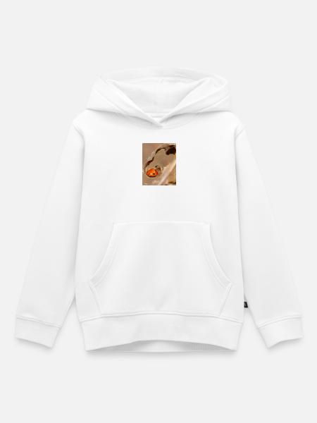 Marienkäfer auf getrocknetem Blatt - Kinder Premium Organic Hoodie - Weiß