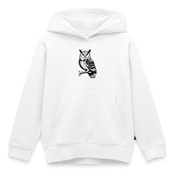 Mystic Owl - Kids Premium Organic Hoodie - white - Front - AI Model Kid Female (0cm)