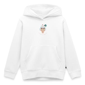 Croissance et inspiration - Je suis en phase de floraison - Sweat Premium à capuche enfant bio - blanc - Devant - AI Model Kid Female (0cm)