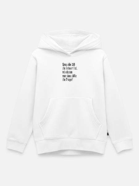 Frage - Kinder Premium Organic Hoodie - Weiß