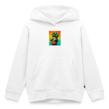 Ananas - Sweat Premium à capuche enfant bio - blanc - Devant - AI Model Kid Female (0cm)