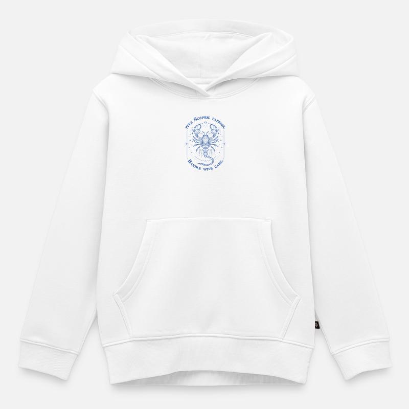 Skorpion Leidenschaft Sternzeichen Geschenk Astrologie Kunst - Kinder Premium Organic Hoodie - Weiß