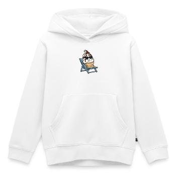 Glace rafraîchissante sur une chaise longue - Sweat Premium à capuche enfant bio - blanc - Devant - AI Model Kid Female (0cm)