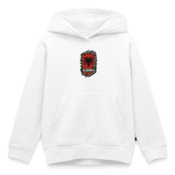 Bouclier emblème de l’aigle albanais - Sweat Premium à capuche enfant bio - blanc - Devant - AI Model Kid Female (0cm)