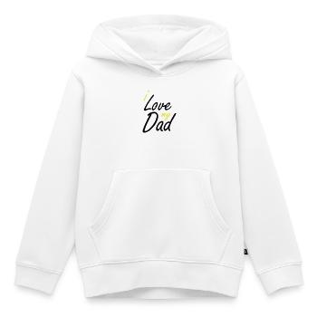 J’adore le lettrage à la main de mon père - Sweat Premium à capuche enfant bio - blanc - Devant - AI Model Kid Female (0cm)