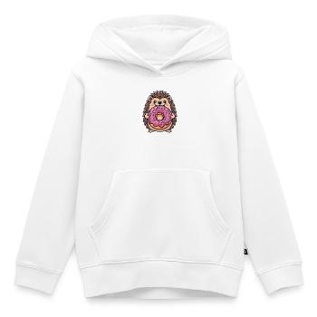 Süßer Igel mit Donut Cartoon Nachtisch Zuckerware - Kinder Premium Organic Hoodie - Weiß - Vorne - AI Model Kid Female (0cm)