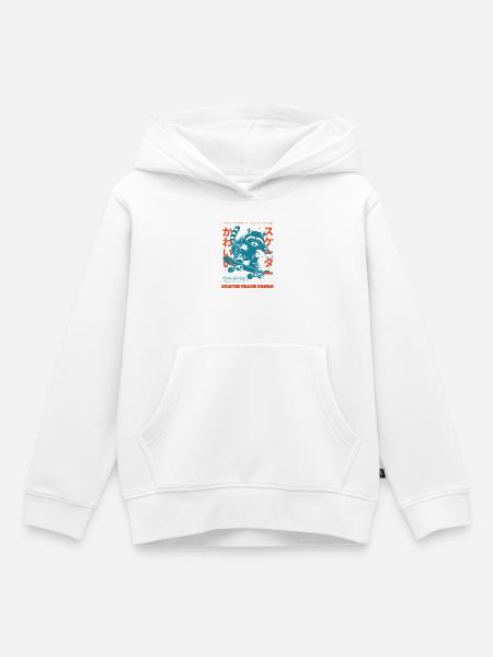 SKATER TRASH PANDA - Kinder Premium Organic Hoodie - Weiß